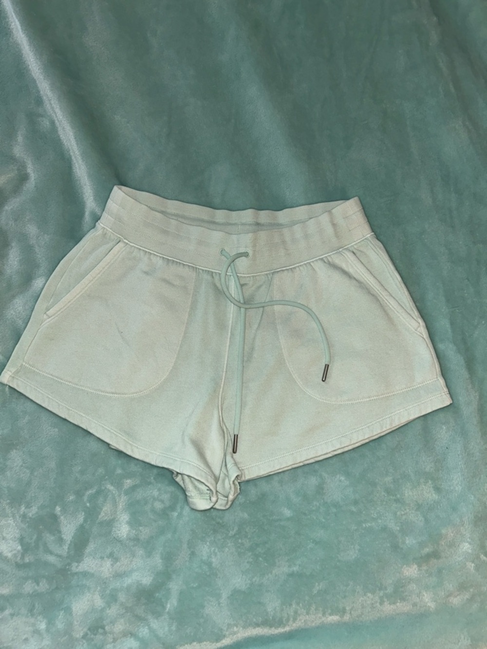 Soft Aqua Drawstring Women's Lounge Shorts medium 6 8 all in motion